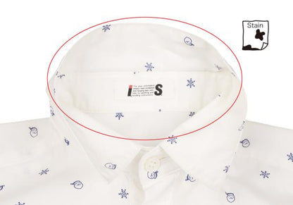 ISSEY MIYAKE I.S. White Navy Cotton Print Shirt Size 9