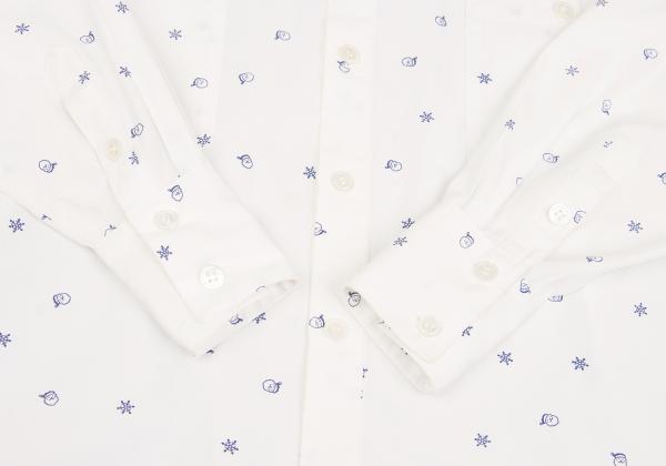 ISSEY MIYAKE I.S. White Navy Cotton Print Shirt Size 9