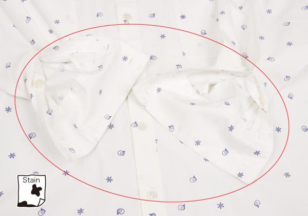 ISSEY MIYAKE I.S. White Navy Cotton Print Shirt Size 9