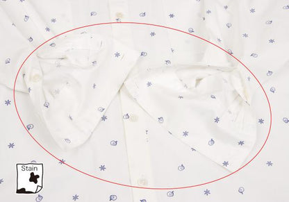 ISSEY MIYAKE I.S. White Navy Cotton Print Shirt Size 9