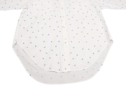 ISSEY MIYAKE I.S. White Navy Cotton Print Shirt Size 9