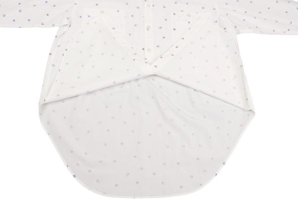 ISSEY MIYAKE I.S. White Navy Cotton Print Shirt Size 9