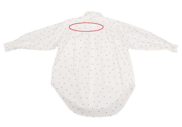 ISSEY MIYAKE I.S. White Navy Cotton Print Shirt Size 9