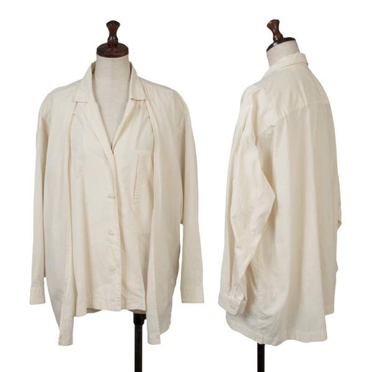 ISSEY MIYAKE PERMANENTE Cotton Layered Jacket White Size M