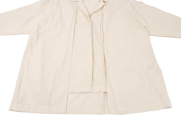 ISSEY MIYAKE PERMANENTE Cotton Layered Jacket White Size M