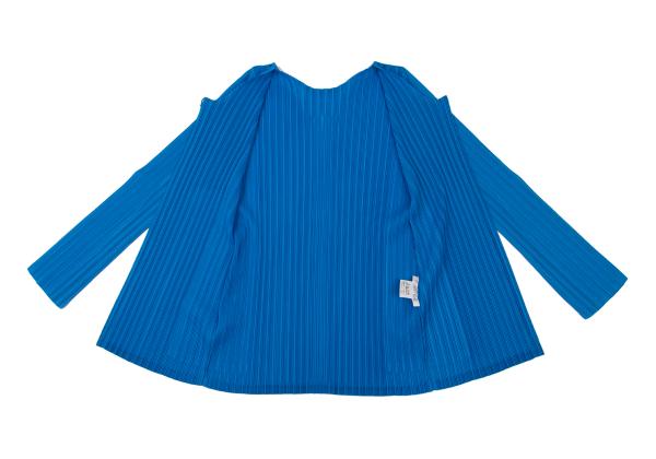 PLEATS PLEASE Pleated 1-Button Cardigan Blue Size 3