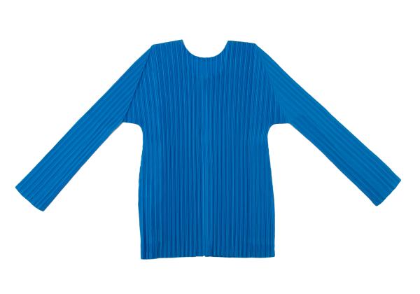 PLEATS PLEASE Pleated 1-Button Cardigan Blue Size 3