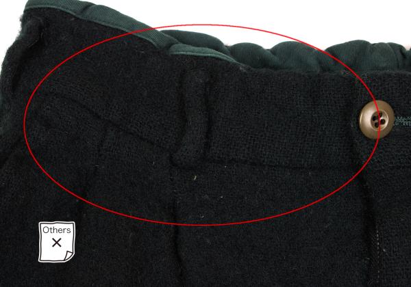 COMME des GARCONS HOMME PLUS Fulling Wool Dark Green Pants Size M