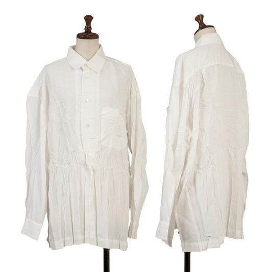 ISSEY MIYAKE Off-White Poly Wrinkle Pleated Shirt Size M