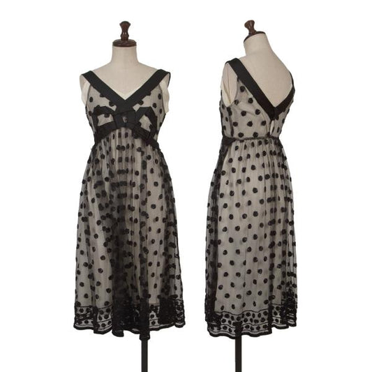 KEITA MARUYAMA Dot Embroidery Mesh Sleeveless Dress Size 1