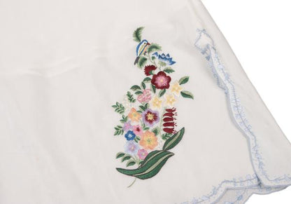 KEITA MARUYAMA Silk Cotton Flower Embroidered Skirt Size 1