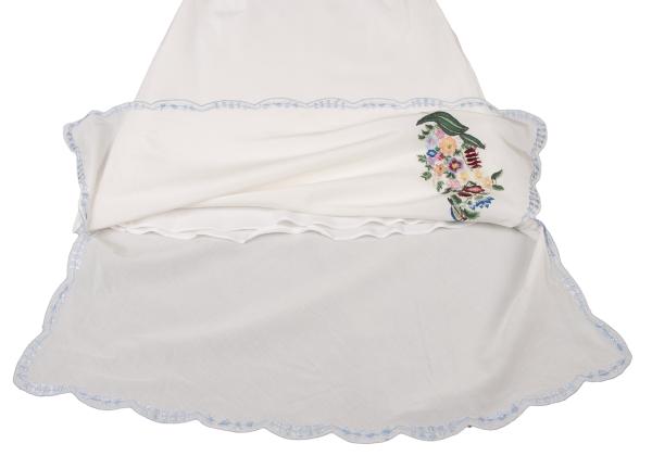KEITA MARUYAMA Silk Cotton Flower Embroidered Skirt Size 1