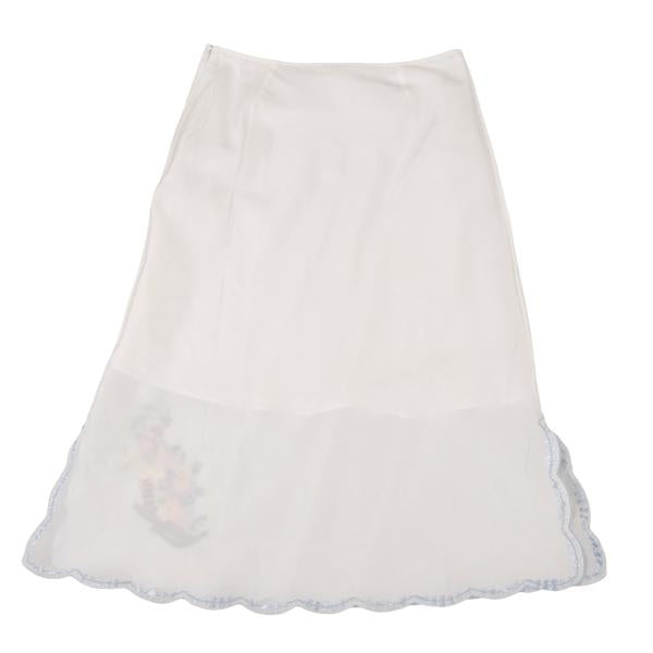 KEITA MARUYAMA Silk Cotton Flower Embroidered Skirt Size 1