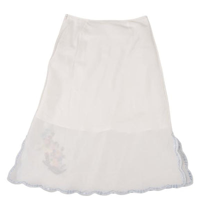 KEITA MARUYAMA Silk Cotton Flower Embroidered Skirt Size 1