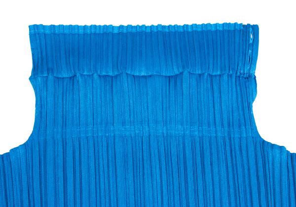 PLEATS PLEASE Fold-Over Pleated Short Sleeve Top Blue Size 3