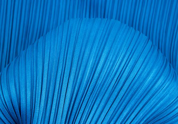 PLEATS PLEASE Fold-Over Pleated Short Sleeve Top Blue Size 3