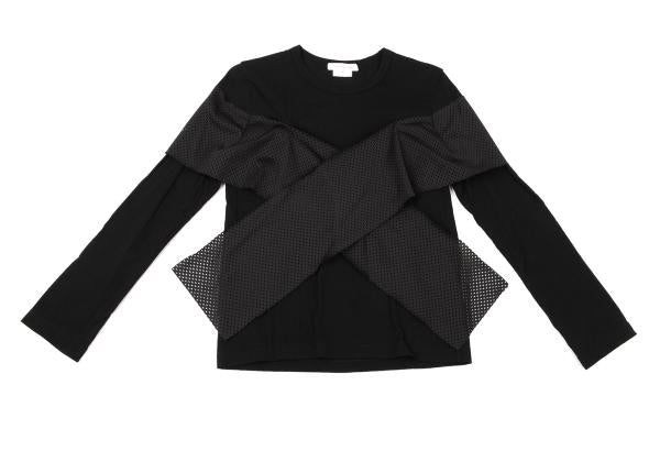COMME des GARCONS Cotton Mesh Tape Design Top Black Size S