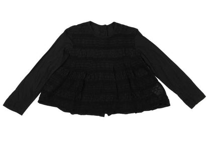 COMME des GARCONS Mesh Border Back Button Long Top Size M