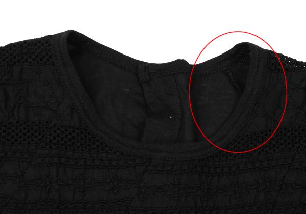COMME des GARCONS Mesh Border Back Button Long Top Size M