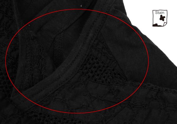 COMME des GARCONS Mesh Border Back Button Long Top Size M