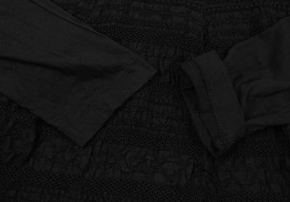 COMME des GARCONS Mesh Border Back Button Long Top Size M