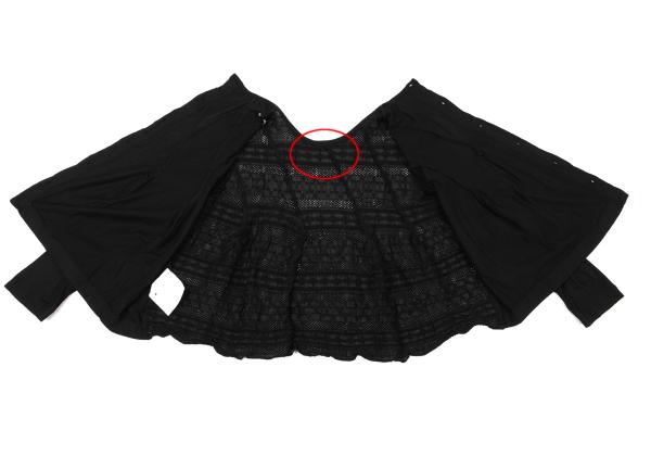 COMME des GARCONS Mesh Border Back Button Long Top Size M