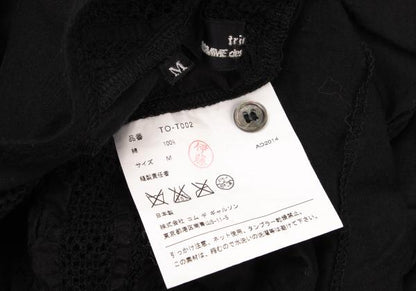 COMME des GARCONS Mesh Border Back Button Long Top Size M