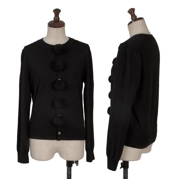 BLACK COMME des GARCONS Pom Pom Wool Cardigan Black Size S