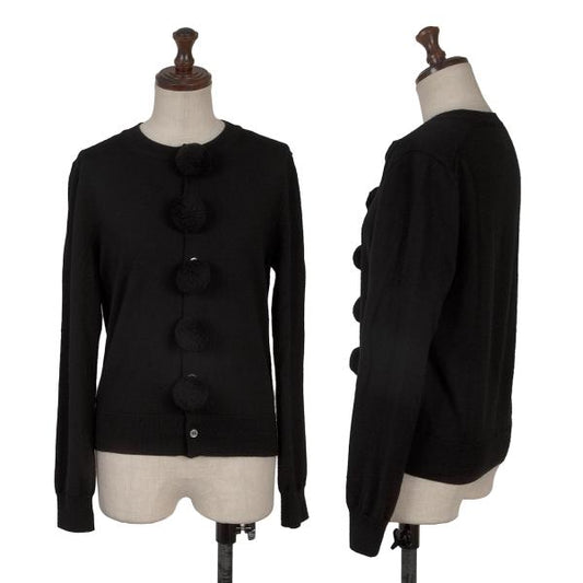 BLACK COMME des GARCONS Pom Pom Wool Cardigan Black Size S