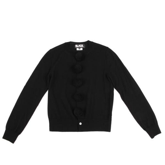 BLACK COMME des GARCONS Pom Pom Wool Cardigan Black Size S