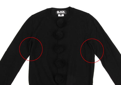 BLACK COMME des GARCONS Pom Pom Wool Cardigan Black Size S