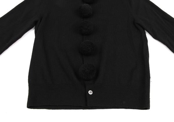 BLACK COMME des GARCONS Pom Pom Wool Cardigan Black Size S