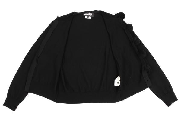 BLACK COMME des GARCONS Pom Pom Wool Cardigan Black Size S