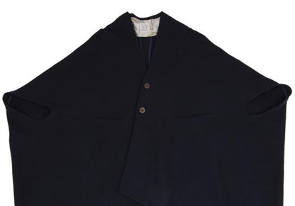 ohta Wool Back Slit Sleeveless Coat Blue Size F