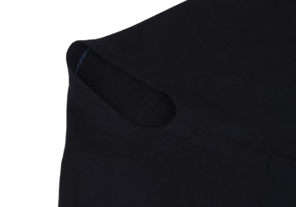 ohta Wool Back Slit Sleeveless Coat Blue Size F