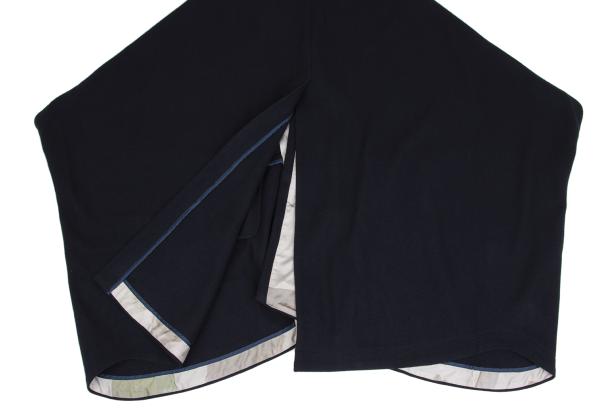 ohta Wool Back Slit Sleeveless Coat Blue Size F