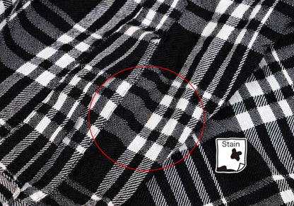 Y's Wool Rayon Check Long Sleeve Shirt Off-Black Size L