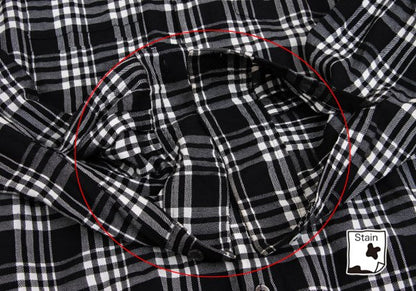 Y's Wool Rayon Check Long Sleeve Shirt Off-Black Size L