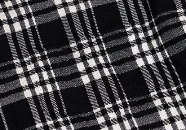 Y's Wool Rayon Check Long Sleeve Shirt Off-Black Size L