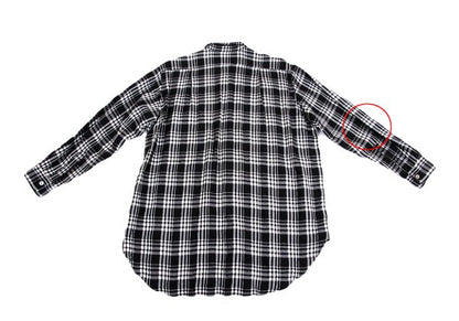 Y's Wool Rayon Check Long Sleeve Shirt Off-Black Size L