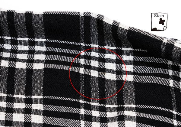 Y's Wool Rayon Check Long Sleeve Shirt Off-Black Size L
