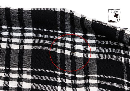 Y's Wool Rayon Check Long Sleeve Shirt Off-Black Size L