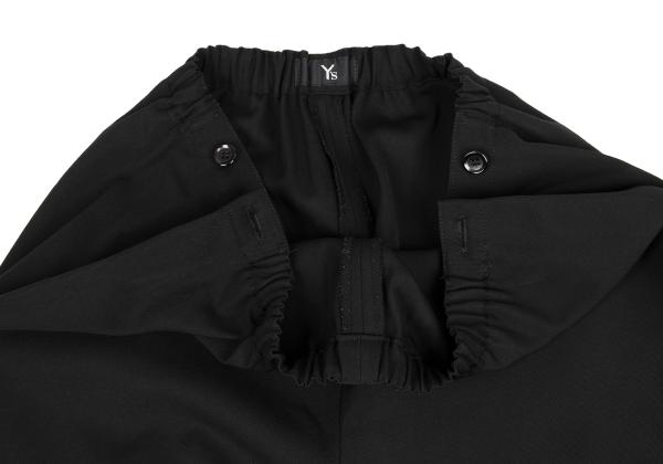 Y's Wool Gabardine Hem Button Tapered Pants Black Size M