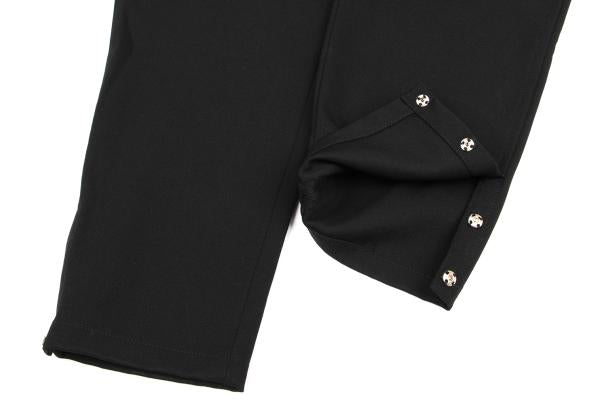 Y's Wool Gabardine Hem Button Tapered Pants Black Size M