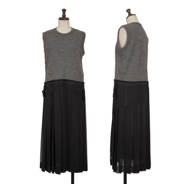 COMME des GARCONS Sheer Pleated Knit Sleeveless Dress Size S