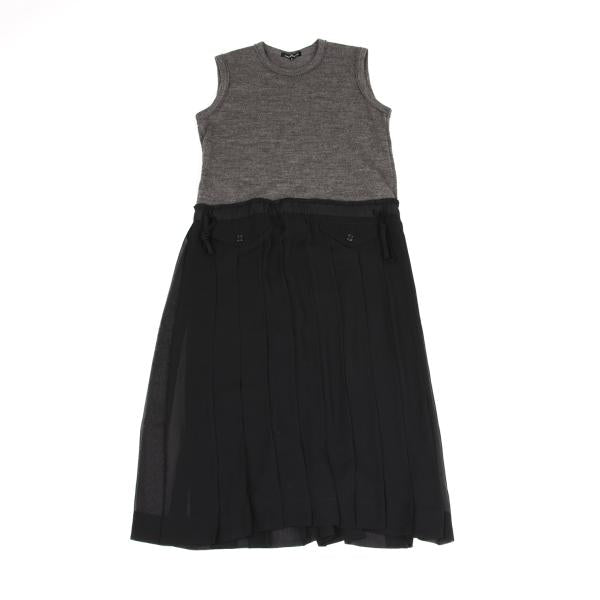 COMME des GARCONS Sheer Pleated Knit Sleeveless Dress Size S