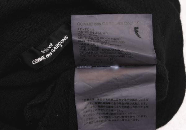 COMME des GARCONS Dyed Wool Knit Round Collar Black Polo Size M