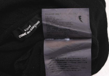 COMME des GARCONS Dyed Wool Knit Round Collar Black Polo Size M