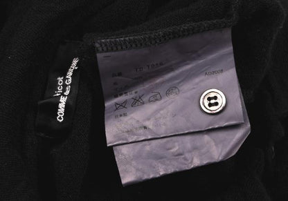 COMME des GARCONS Dyed Wool Knit Round Collar Black Polo Size M
