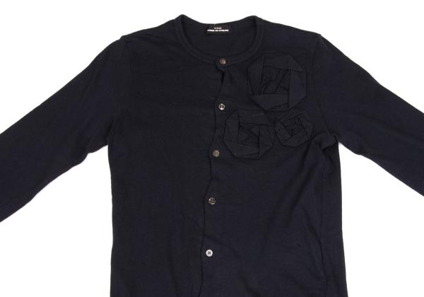 COMME des GARCONS Corsage Applique Cardigan Navy Size M